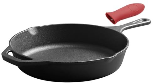 Cast Iron Frying Pan Small Griddle Pan for Camping Induction Hob BBQ 10IN Skillet Pan