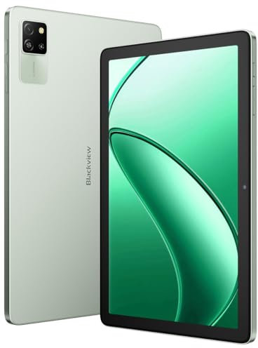 Blackview Tab 60 WiFi Android 14 Tablet, 12GB+128GB(1TB Tarjeta SD Externa), 10.1'' HD+, 5100mAh Batería, Cámara 5MP+13MP, 8.5mm Ultra Delgado, WiFi 6, Dual Box Altavoces, Desbloqueo Facial, Verde