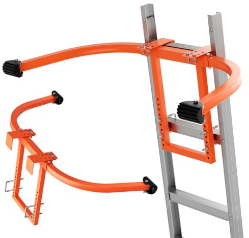 Aukivon Ladder Stabilizer, Heavy Duty Ladder Standoff Accessory with Wing Span or Wall Extension Ladder Extension for Safety and Fall Protection, for Gutter Cleaning Tools, with Non-Slip Rubber Feet