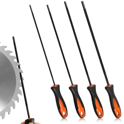 4 Pezzi Affila Catena Motosega, Lima Per Motosega Con Impugnatura, Tondino Affila Catena Motosega In 4 Misure, Lima Motosega 3.2/4.0/4.8/5.5mm, Affilacatene Per Motosega Generale