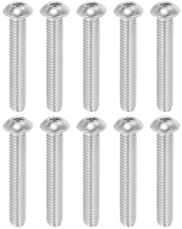 PATIKIL 10pz Viti a Testa Bombata con Esagono Incassato, 5/16-18x2 Acciaio Inossidabile 304 Bulloni Testa Cilindrica Esagono Incassato Viti Completamente Filettatura Completa Fine UNC