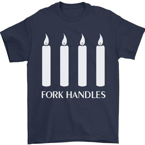 Four Candles Fork Handles Funny Two Ronnies Mens T-Shirt 100% Cotton