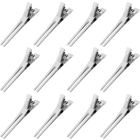 50 Pieces 4.5cm Hairdressing Double Prong Curl Clips, Rustproof Metal Curl Clips, Curl Setting Section Hair Clips Metal Alligator Clips Hairpins for Hair Bow Great Pin Curl Clip Styling Clips for Hair