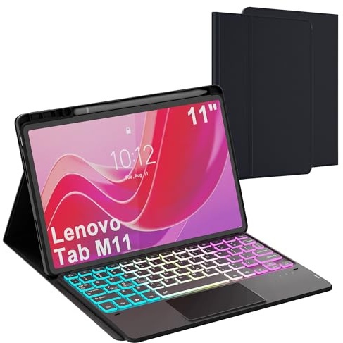 Funda para teclado Lenovo Tab M11 de 11 pulgadas 2024: teclado retroiluminado de 3 zonas, 7 colores, para tablet Lenovo M11 2024 de 11 pulgadas (TB330FU/TB330XU) – Teclado táctil inteligente