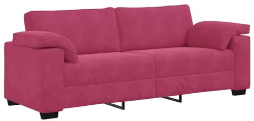 vidaXL 3-Sitzer-Sofa Weinrot 178 cm Samt, Couch, Dreisitzer-Sofa Samt, modulares