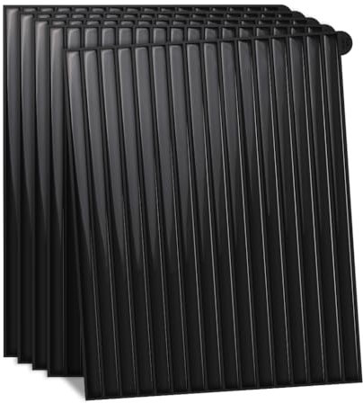 Alwayspon 3D-Vinyl-Wandfliesen-Aufkleber, selbstklebend, wasserfest, Spritzschutz, selbstklebend, 27,9 x 22,9 cm, Schwarz, 10 Bögen