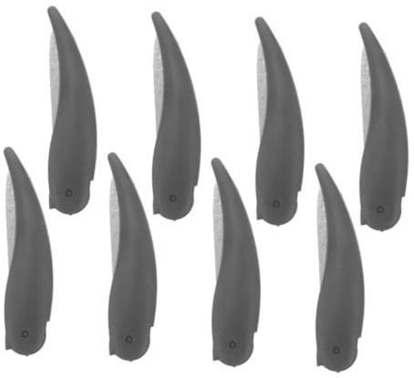 OUNONA 8 Stück Nagelfeilen Edelstahl Faltbar Doppelseitig Polierend und Feilend Kleiner Hand und Zehennagelfeilen für Zuhause Salon und Reisen Schwarz in Hornform