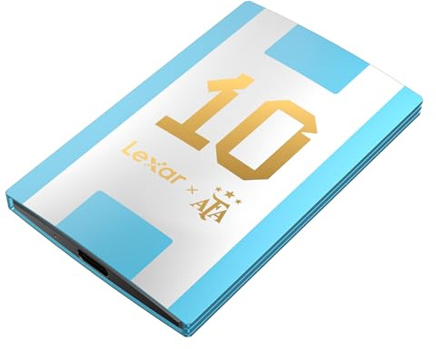Lexar Disque SSD portable SL500 de 1 To, édition AFA, coupe du monde, compatible avec PC et Mac, iPhone, smartphones, tablettes, PS5, Xbox, jusqu'à 2000 Mo/s en lecture (LSL500X001T-RNXNU)