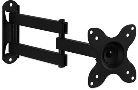 Mount-It! MI-2041 Computer-Monitor-Wandhalterung, beweglicher Einzel-TV-Display, passend für Bildschirme 19 20 21,5 22 61 cm (19 Zoll), VESA 75 und 100 kompatibel, 40 Pfund Kapazität, Schwarz