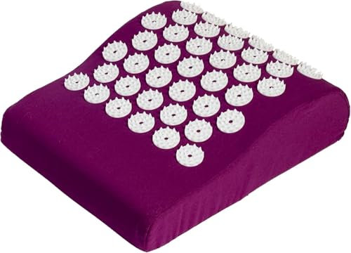GMMH Shanti Akupressur Akupressurkissen Nackenkissen Nagelkissen (30 x 23 x 9,5 cm, Lila) Akupunktur Akupunkturkissen Massage Massagekissen Matte Massagematte Akupunkturmatte Iplikator