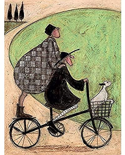 Pyramid Sam Toft Double Decker Bike, 60 x 80 cm, Leinwanddruck, Mehrfarbig