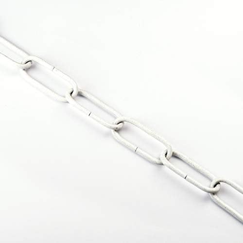 ORION LIGHTSTYLE Kette für Kronleuchter Lampenkette 1m Gliederkette Kronleuchteraufhängung Leuchtenkette Eisenkette Rundgliederkette Metall (Weiß, 4mm)