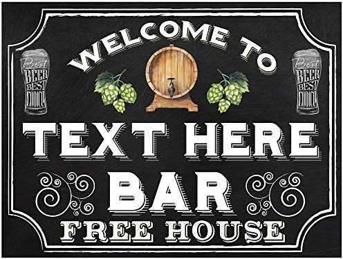 Shawprint Funny personalised Bar Sign Metal Tin sign/plaque man cave shed garage home pub (Design 2, 10 x 8)
