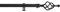 Universal-Stange aus Schmiedeeisen. Dekorative Gardinenstange ausziehbar (schwarz, 120-210 cm)