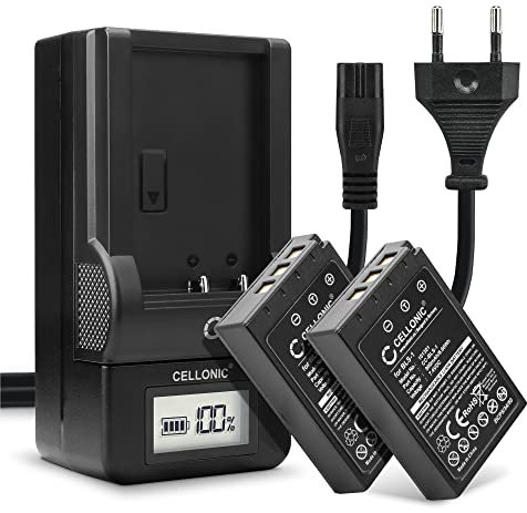 CELLONIC, Akku für Kamera, kompatibel mit Olympus Pen E-PL1, E-PL7, BLS-1, E-450, E-420 (7.4V, 900mAh) 2 Stück + Ladegerät