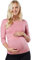 HAPPY MAMA. Damen Umstandsmoden Still-Top Lagendesign Rundhalsausschnitt. 988p (Altrosa, 44-46, 3XL)