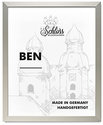 Schloss BILDERRAHMEN Ben 59,4x84 cm DIN A1, Dekor Alu gebürstet