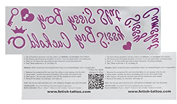 5 x Sissy Tattoo Karte - Pinke Schriftzüge und Symbole - Sexy Kinky Fetisch Tattoo (5)