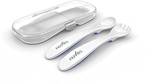 NUVITA Set Easy Eating Cucchiaio e forchetta in plastica con sacchetto - 8477