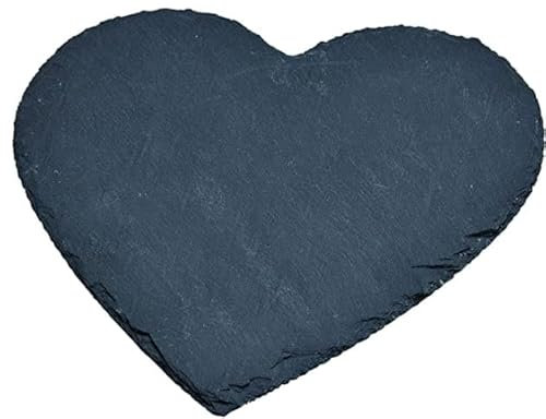 RiloStore Schieferherz 20x20cm groß Hochzeitsdeko Herzen aus Schiefer Steinherzen Untersetzer Hochzeit Deko Unterlage Namenskarte Steinherz Hänger Herz schwarz Geschenk