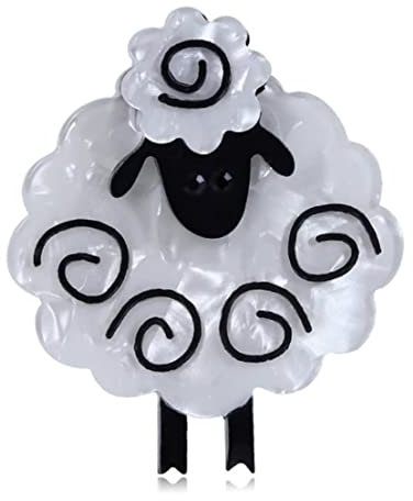 Broche en acrylique en forme de mouton - Pour femme