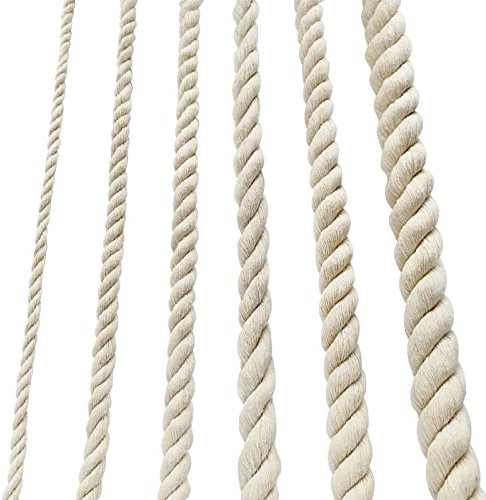 Seil Baumwollkordel Kordel Dickes Baumwollseil Rope Garn 10mm(4M) Kordelband Tau Tauseil Boho Deko Makramee Regenbogen DIY Set
