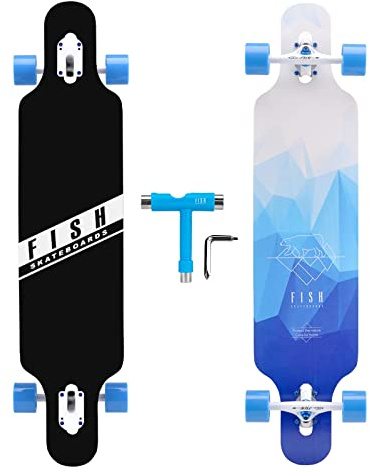 Longboard Skateboard für Erwachsene Jugendliche Kinder Alter 6-12 Erwachsene Männer Frauen Komplettes Skateboard Cruiser für Cruising Carving Free-Style und Downhill 41 Inklusive