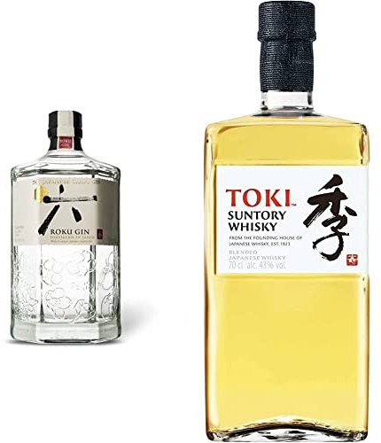 Suntory Toki - Whisky Japones 43%, Botella de 700 ml + Roku Ginebra Artesanal Japonesa, 43%, 700ml