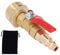 Akozon Ausblasadapter Wasserleitung Druckluftkupplung Schlauch Wasserhahn Ausblas Adapter Messing Blowout Adapter mit 1/4 Zoll Male Quick Connector 3/4 Zoll Male GHT Thread für RV Yachten(Männlich)