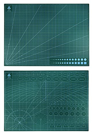 sourcing map Tapete de Corte 60x45cm, Alfombrilla de Corte, Estera de Tela Rotativa, Tabla de Costura de Autorecuperación de Doble Cara para Manualidad DIY Diseño Creativo, A2 Verde