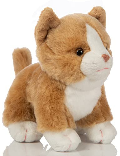 Uni-Toys - Katzen-Baby (Goldbraun-weiß), stehend - 13 cm (Höhe) - Plüsch-Kätzchen - Plüschtier, Kuscheltier, HT-30303