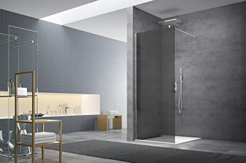 Swiss Aqua Technologies - Paroi de Douche à l'italienne 87x200cm Walk-in, Verre fumé (WI90KS) - WI90KS