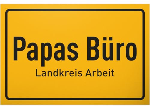 DankeDir! Papas Büro Landkreis Arbeit - Schild 30 x 20 cm - Papa Geschenk Vatertag Geburtstagsgeschenk - Geburtstag Geschenkidee Weihnachten Vater Vatertagsgeschenk Dad