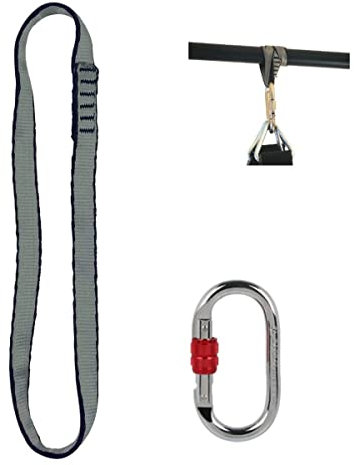 HOUSON Heavy Duty Boxsack Gurte, Taschen-Aufhänger Heavy Bag Hanging Strap Mit Haken Karabiner für Turnstange & Klimmzugstange (25KN Karabinerhaken)
