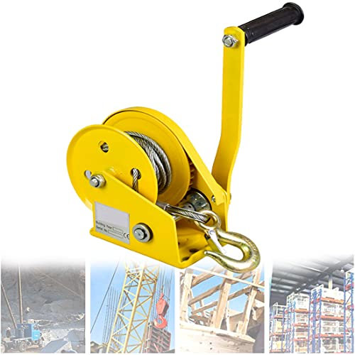 DPDZSW 1200lbs/1800lbs/2600lbs Handseilwinde mit Bremse, Klein Hand Seilwinde Handwinde, Handwinde mit Kabel und Stahlhaken, Bootswinde für PKW, Yacht und Anhänger,1800lbs-30M