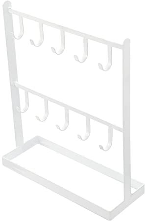HEMOTON Ohrring 1stk Ohrringständer Ornament-ohrringe Tisch Ohrstecker-organizer organisator Für Halsketten ständer Ohrring-display Zubehör Metall Aufbewahrungshaken Weiß