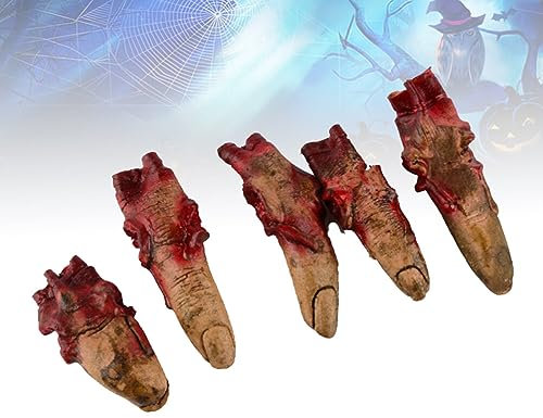 HOMSFOU 20 Stück Halloween Fake Finger Horror Requisiten Gebrochene Gefälschte Körperteile Dekoration Horror Party Dekorationen Für Halloween Spukzimmer Vampir Zombie Party