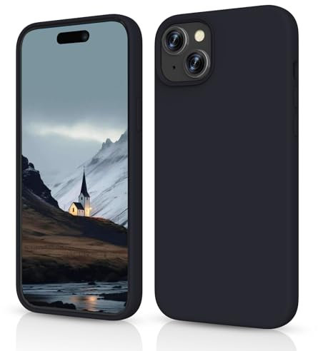 HiiVeet Silicone Case Designed for iPhone 15 Case,6.1 inch,Ultra Slim Shockproof Protective Liquid Silicone Phone Case with Soft Anti-Scratch Microfiber Lining,Black