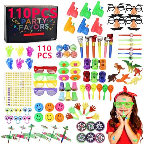 Akranini 110pcs Kinder Party Spielzeug Set, Mitgebsel Kindergeburtstag, Kleine Geschenke FüR Kinder,Geschenke FüR Kinder,Kindergeburtstag Gastgeschenke,Kleinigkeiten FüR Kinder