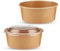 CHEF ROYALE 50x 750ml Kraft Salad Paper Bowls with Lids -Takeaway Bowls for Hot/Cold Food - Leakproof Soup Containers - Carboard Packaging