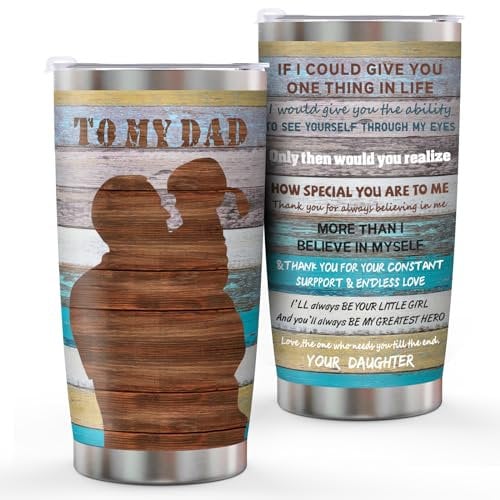 Gifts for Dad from Daughter Son, Travel Mug 20oz Insulated Tumbler with Straw Lid,Dad Birthday Gifts for Stepdad Grandpa Men,Fathers Day Presents for Christmas Anniversary