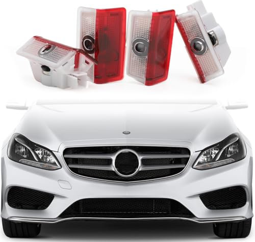 Pack of 4 Compatible with Car Door LED Light Logo Projector Underbody Lighting Car Welcome LED Light Door Lighting Logo Projector Accessories for A B C E M G AMG er W166 W176 W205 W212