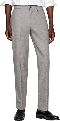 Tommy Hilfiger Pantalón de Tela Hombre Pantalón de Traje, Gris (Medium Grey Heather), 31W/32L
