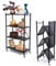 STREND PRO Klappbares Regal mit Rollen, 4 Etagen Faltbare Aufbewahrungswagen Einheit, Rädern 200 kg Tragfähigkeit, Lagerregal, Metallregal Schwarz, Klappregal für die Küche, Büro