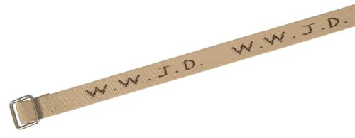 Praisent Armband gewebt WWJD/gewebtes Armband Jesus Nylonarmband (beige)