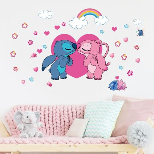 Autocollants muraux 3D pour chambre à coucher, salon, décoration d'intérieur Motif fille Rose 40 x 60 cm