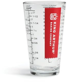 King Arthur Baking Company Mix N Measure Glass, Heavyweight Glass, Multi-Purpose Liquid and Dry Measuring Cup