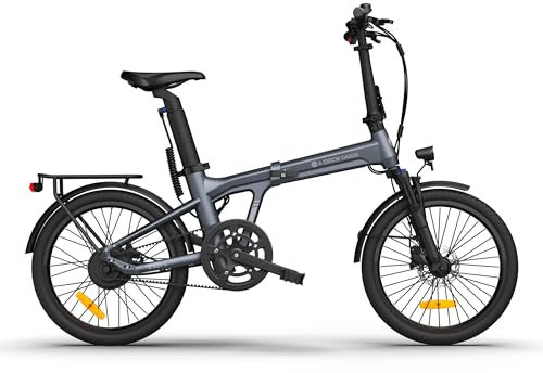 ADO E-Bike Air20Pro, E Fahrrad Faltbar,BAFANG Bürstenloser Motor,klapprad,Riemenantrieb,Dual-Modus-Umschaltung,Citybike,20 Zoll, 2 Gang, ADO Smart APP,3,5-Zoll-IPS-Display,ebike Damen/Herren (Grau)