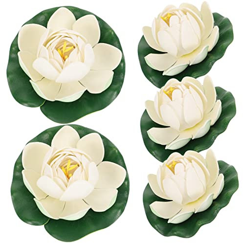 WESIEVYA Künstlicher schwimmender Lotus für Teich Brunnen Pool Garten Terrasse Heimdekoration