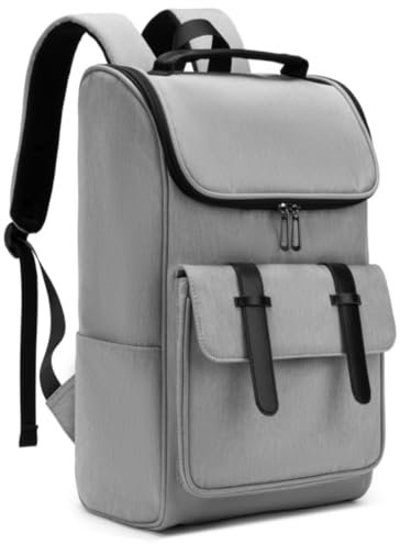 Rucksack Wasserdicht Damen Business Rucksack Herren Laptop Rucksack 15,6 Zoll Arbeit Schulrucksack Mädchen Teenager ür Freizeit Uni Reise-Grau